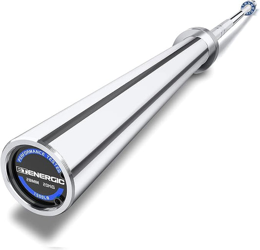 7ft Olympic Barbell Bar 45LB Load 1500lbs Capacity Available, for Gym Home Exercises, Weightlifting, Powerlifting for 2" Olympic Plates