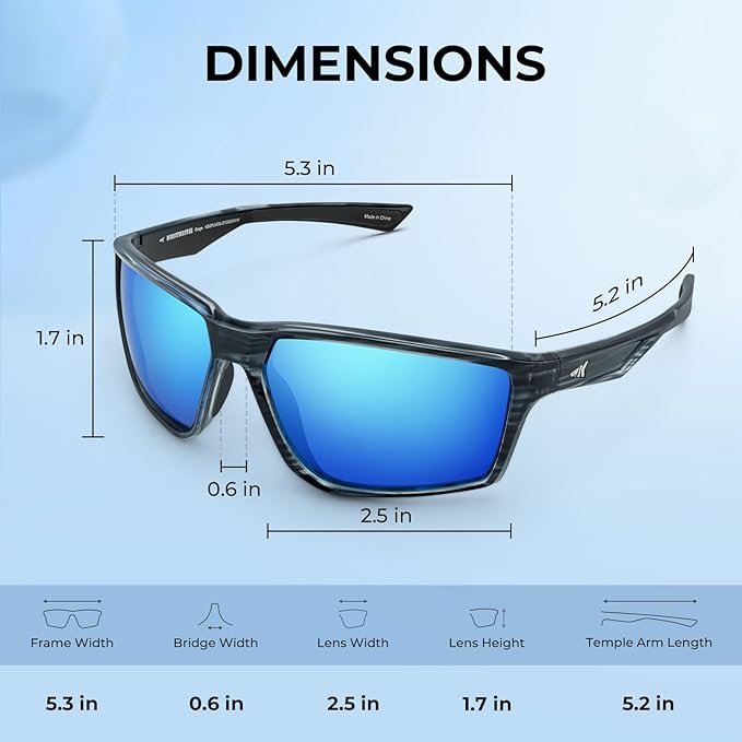 KastKing Osage Polarized Sport Sunglasses for Men and Women, Ideal for Driving Fishing Cycling Running, UV Protection