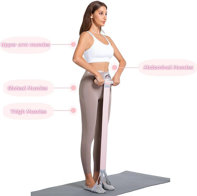 Multifunctional Tension Rope Set – Sit-Up Assistance, Knitted Fitness Equipment for Abdominal/Waist/Arm/Leg Stretching & Weight Loss Training，Gift a 90 Pound Knitted Resistance Strap