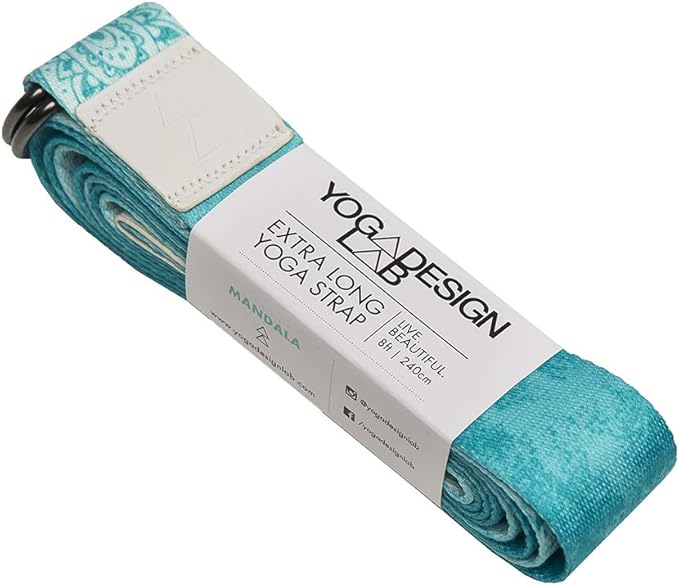 yogadesignlab YOGA DESIGN LAB | The Yoga Strap | Luxurious, Extra Long, Super Soft, Eco Printed | Studio Quality, Adjustable | Safely Stretch Further and Hold Longer | 8 ft Long