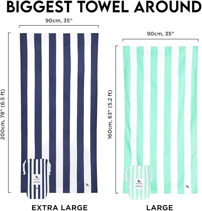 Dock & Bay Customized Beach Towel - Quick Dry, Sand Free - Compact, Lightweight - 100% Recycled - Includes Bag - Cabana - Waikiki Coral Red- Large