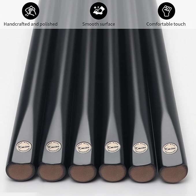 Kmise Pool Cue Sticks, 41"/57??58" Hardwood Pool Cue Set of 4/6/8, 13OZ/20OZ with 13/10 MM Brass Tips, Table Billiard Cue Stick for Bar, Home, Billiard Room