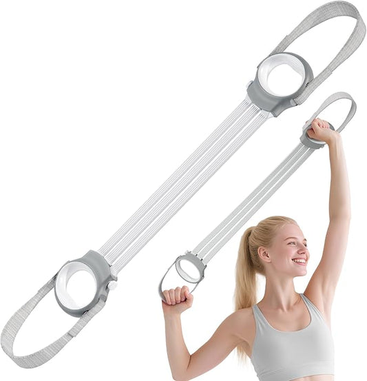 Figure 8 Fitness Resistance Bands with Handles, 20-60lb Adjustable Elastic Excercise Band, Non-Slip Fabric Silicone Bands for Strength Stretch Flexibility Training Arms Back Shoulder Chest Legs