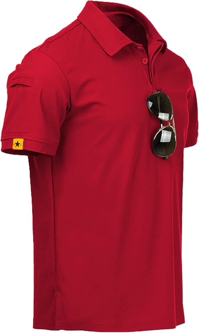 SCODI Mens Polo Shirts Performance Short Sleeve Tactical Shirts Athletic Golf Shirt for Men Daily Casual Collared T-Shirt