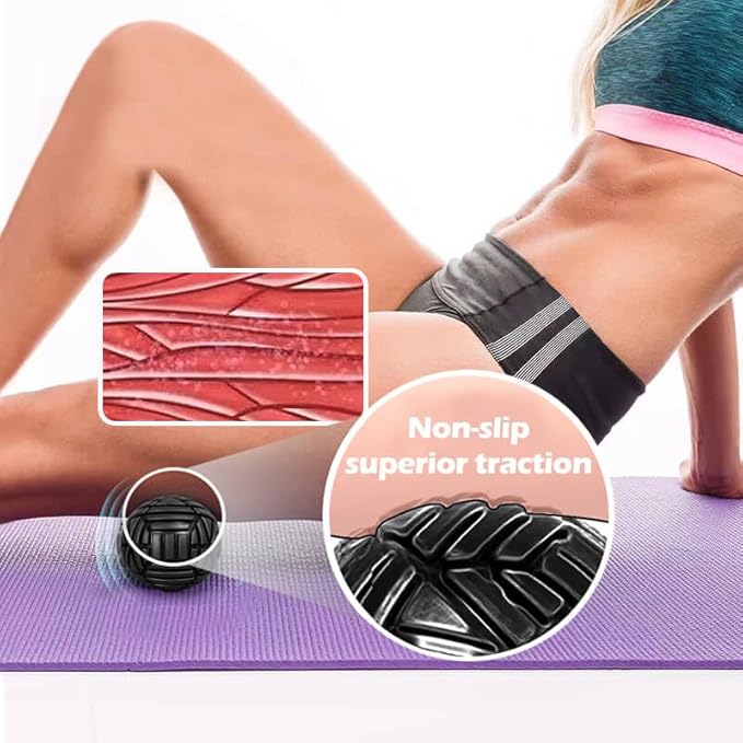 Tetop Fitness Muscle Massage Ball, 3.15in, Therapy Ball for Trigger Point Massage, Myofascial release, Mobility ball for Exercise & Recovery (Purple)