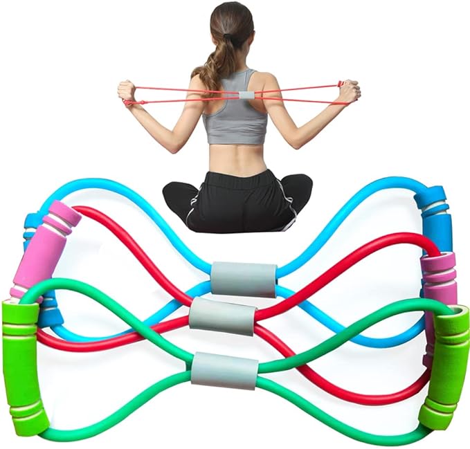 Fitness 8 Yoga Pulling Rope Resistance Band & Arm Resistance Bands Workout Chest Arm and Shoulder Stretch Bands Exercise Equipment