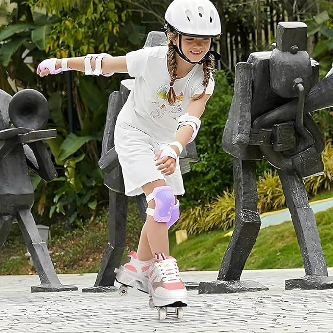 CHSSIH Roller Skate Shoes for Girls, Kids, Women, Men & Adults – Retractable Shoes with Wheels | Pop-Out High Roller Skating Shoes That Turn Into Sneaker Skates