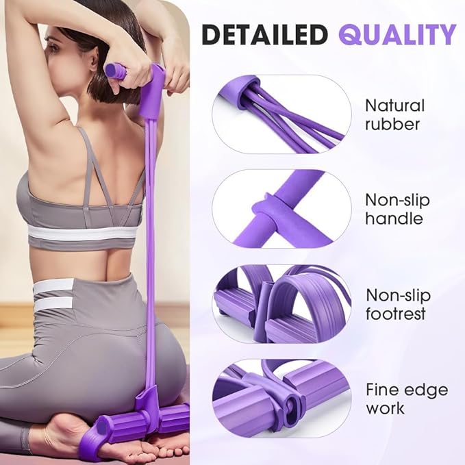 21 Fitness Resistance Bands-4 Tube Pedal Ankle Puller, Elastic Yoga Pedal Puller Resistance Band, Stretching Bands for Arm and Leg Workouts Abdomen, AB Training Auxiliary Device for Women Men