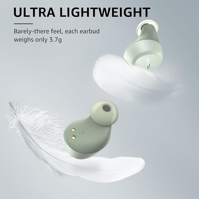 TOZO A1 Wireless Earbuds Bluetooth 5.3 Light Weight in Ear IPX5 Waterproof Headphones 2 Mic for AI Calls, Immersive Premium Sound Bass Headset with Charging Case, 32 Presets EQ Customization via App