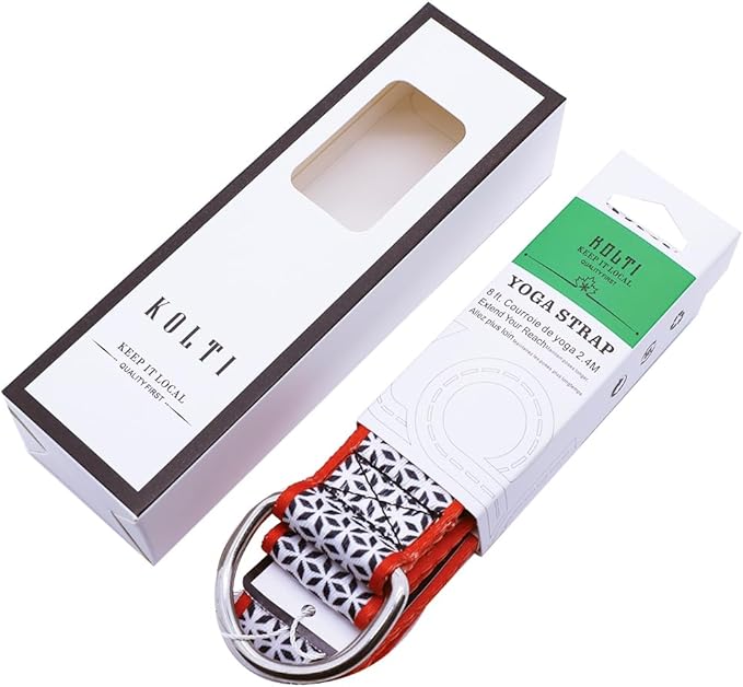 Yoga Exercise Adjustable Straps 8FT with Durable D-Ring for Pilates & Gym Workouts | Hold Poses, Stretch, Improve Flexibility & Maintain Balance