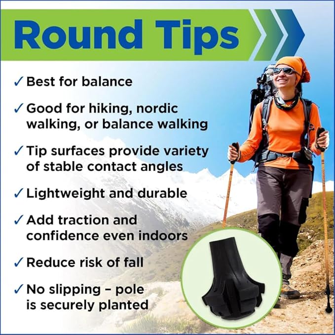 York Nordic Motivator Walking Poles for Balance and Rehab - Patented Stability Grips - Lightweight, Adjustable, and Collapsible - 2 Pieces Adjustable w/flip Locks - Heights 4'6" up to 6'2" - 230 lbs