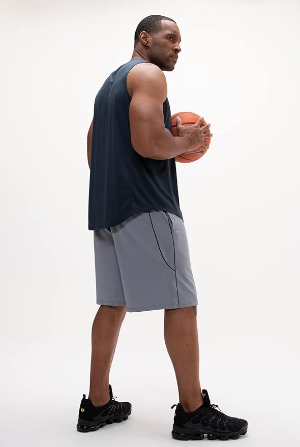 DEVOPS Men's 2-Pack Loose-Fit 10" Workout Gym Shorts with Pockets