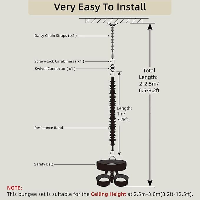 Bungee Fitness Set, Heavy Resistance Band Set, Professional 4D Yoga Bungee Rope Workout Equipment W/6 Sizes, for Home Gym Training & Fitness(Not for Extreme Sports)