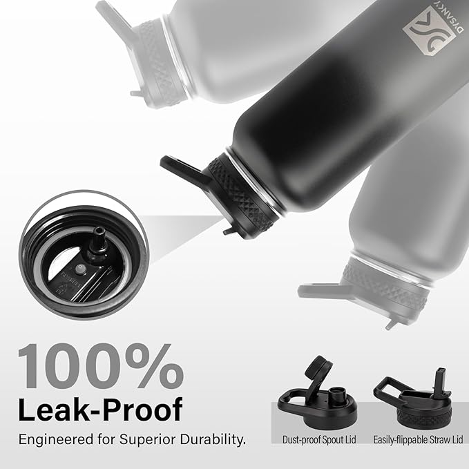 Insulated Water Bottle | Thickened Stainless Steel Vacuum Metal | Portable Sports Water Jug for Gym and Hiking with Straw, Carrier Bag, Handle Strap | BPA-Free 32 oz