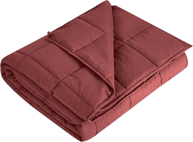 L'AGRATY Weighted Blanket - 60"x80" 20lbs Cooling Breathable Heavy Blanket Microfiber Material with Glass Beads for Adult All-Season Summer Fall Winter Soft Thick Comfort