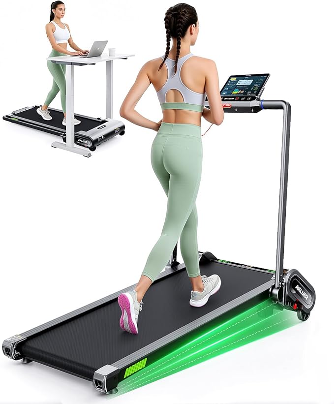 Walking Pad Treadmill with Auto Incline, 6 in 1 Under Desk Treadmill, 6-Level Incline Treadmills, 2.5HP Portable Treadmills for Home with 330LBS Capacity, LED Display, Remote Control