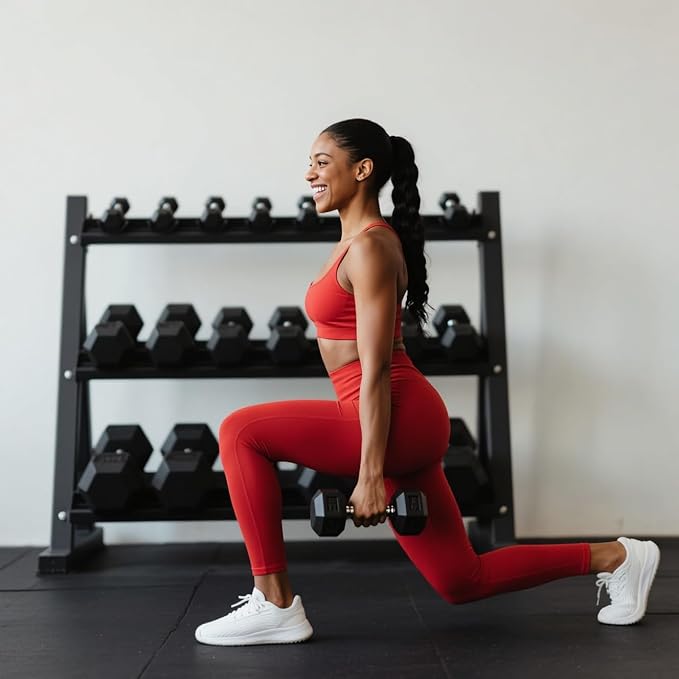 550LB 450LB 350LB Dumbbell Set with Rack Rubber Hex Weights for Home Gym Durable Construction Convenient Storage Space Saving Design Complete Weight Set Barbell Coated for Exercise Training