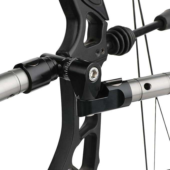 AMEYXGS Bow Stabilizer for Compound Bow, 6" 8" 10" 12" Rod Balance Bar with Damping System and Weights Shock Absorber for Compound Bow Archery Accessory