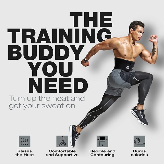 ActiveGear Premium Waist Trimmer & Trainer Belt for Men and Women - Sweat-Enhancing Slimming Wrap for Stomach, Adjustable Fit