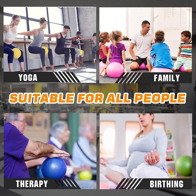 9 Inch Exercise Pilates Ball Mini Exercise Barre Ball for Yoga,Stability Exercise Training Gym Anti Burst and Slip Resistant Balls Physical Therapy Improves Balance, Core Strength