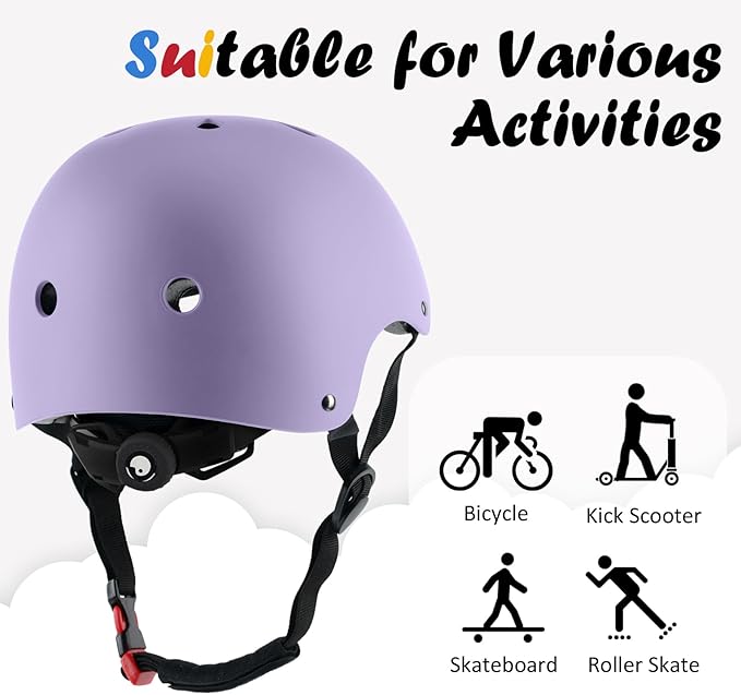Kids Bike Helmet, Adjustable and Multi-Sport, from Toddler to Youth, 3 Sizes