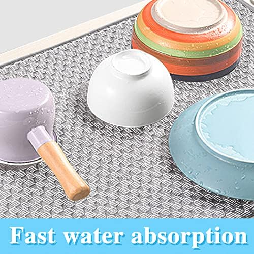 2 Pack Microfiber Dish Drying Mat, 24*17 inch Absorbent Dish Drainer Kitchen - Image 4
