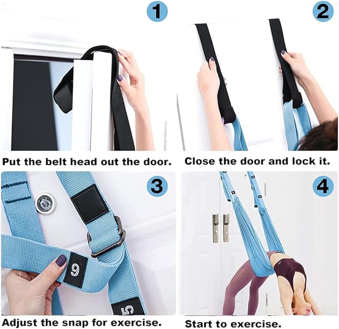 TOCO FREIDO Waist Back Leg Stretch Strap/Yoga Fitness Band, Leg Stretching Assist Trainer, Yoga Stretcher, Back Bend Split Inversion Strap for Fitness, Dance, Ballet, Gymnastics