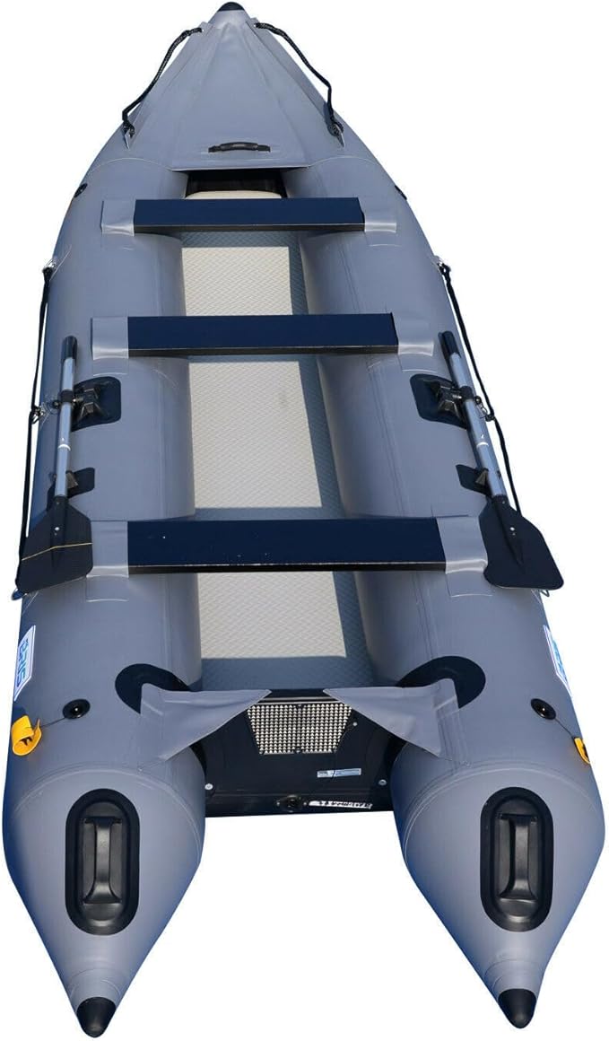 BRIS 14.1ft Inflatable Boat Inflatable Kayak 3 Person Kayak Canoe Fishing poonton Boat