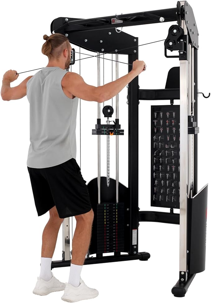 Altas Strength 3073 Home Gym Equipment with 1000 lbs Weight Capacity, 2000 lbs Cables, Strength Training Cable Machine Includes Accessories Light Commercial Fitness Versatile Workouts Easy Assembly