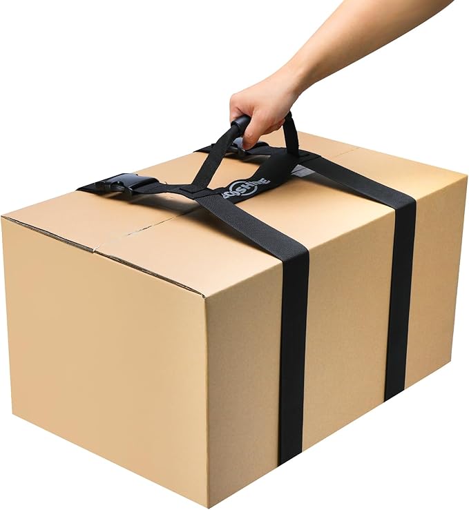 Carrying Strap with Handle, Handheld Belt for Safely Moving and Lifting Heavy Boxes, Adjustable Belt, H-Shaped Style Carry Straps, Suitable for Cylinder, Camping Mat(78.7 inch)