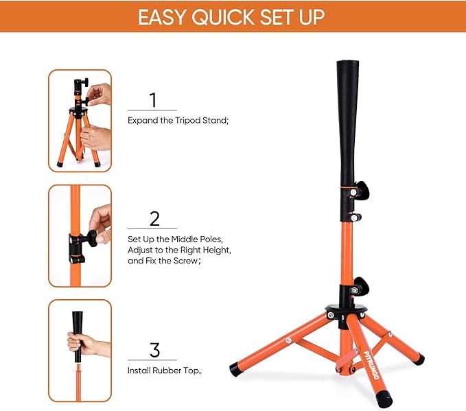 Baseball Softball Tee for Kids Toddles 3-10 Years Batting Hitting Tee T Ball Set Stand for Baseball Trainer Easy Adjustable Height 20.5''-29.5''Portable w/Carry Bag for Indoor Outdoor