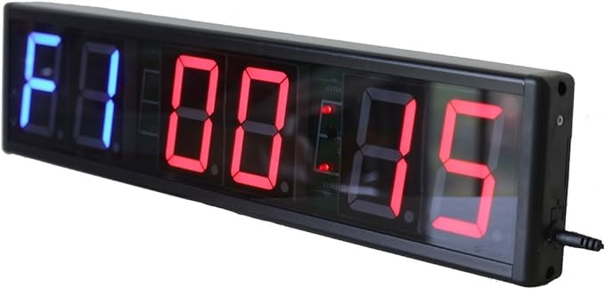Large Interval Gym Clock for Workouts Size 20x4.7in. Operated by Remote Control