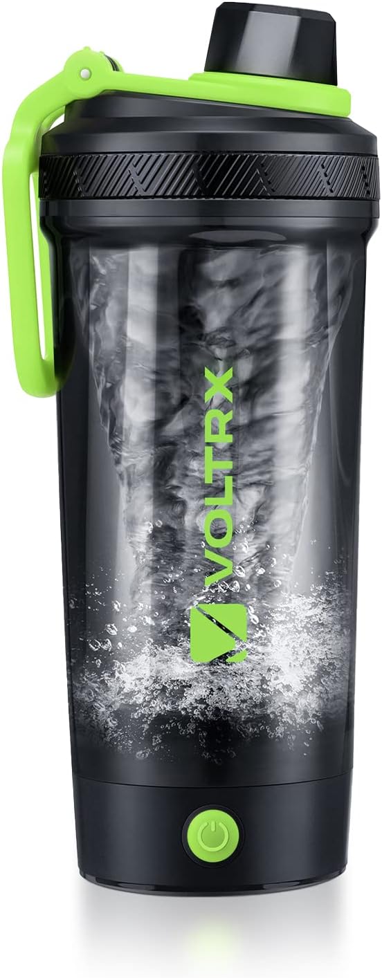 VOLTRX Shaker Bottle, Gallium USB C Rechargeable Electric Protein Mixer, Shaker Cups for Protein and Meal Replacement Shakes, BPA Free, Made with Tritan, 24oz