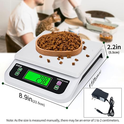 Large Digital Kitchen Scale 66lb/30kg Food Scales for Kitchen with Tare and Prep Counting Baking Cooking Bread Meat Scale with LCD Display for Bakery (White, 30kg)