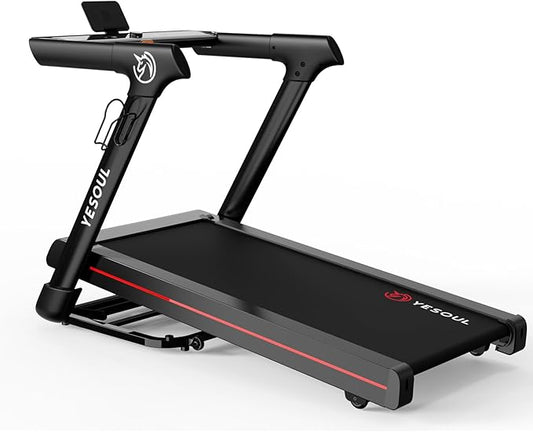 Yesoul Walking Pad Treadmill with 10% Auto Incline, Under Desk Treadmill for Home Walking, Hiking & Running, 300lbs Capacity, Smart App Scenic Routes & Live Classes, Remote & LED Display