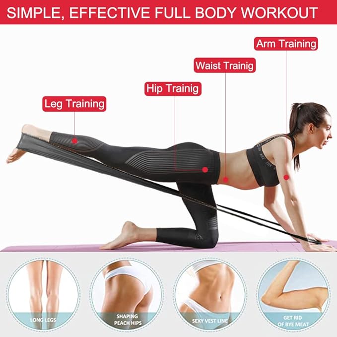 Resistance Bands, Elastic Exercise Bands for Working Out, Physical Therapy, Recovery, Yoga, Pilates, Strength Training