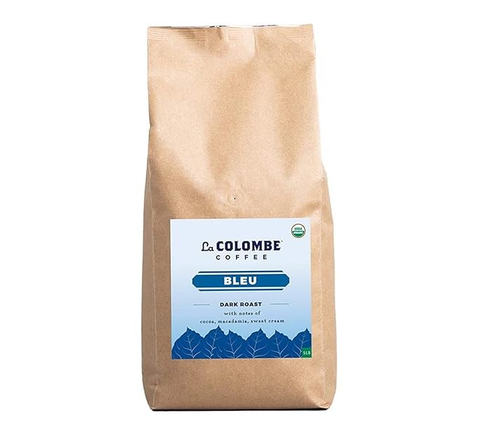 La Colombe Bleu Organic Dark Roast Whole Bean Coffee - Notes of Cocoa, Macadamia & Sweet Cream, 5 Pound (Pack of 1)