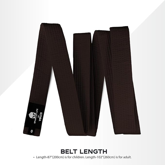 Karate Belt, All-Purpose Martial Arts Belt, Judo, Taekwondo Belt, Durable MMA Color Rank TKD Belt Size 0-6.