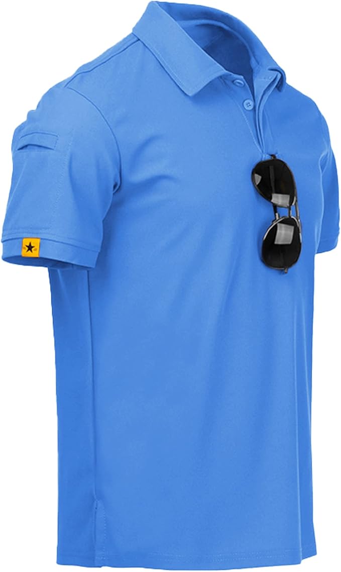 V VALANCH Mens Polo Shirts Short Sleeve Moisture Wicking Golf Polo Athletic Collared Shirt Tennis T-Shirt Tops