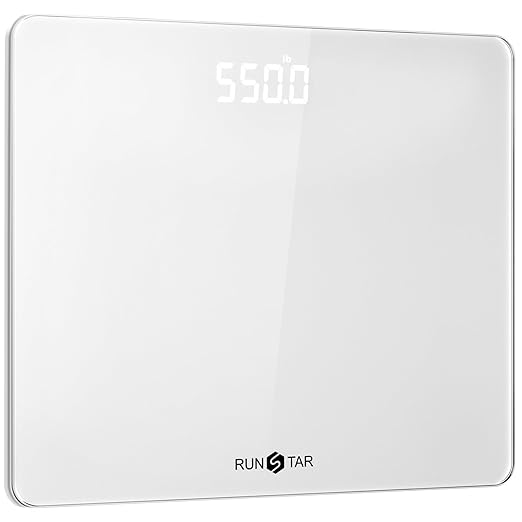 550lb Scale for Body Weight with Ultra-Wide Platform and Large LED Bezel-Less Display, Accurate High Precision Digital Bathroom Scale with Extra-High Capacity