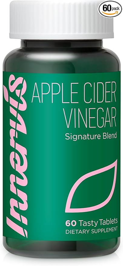 Apple Cider Vinegar 1000mg – Signature Blend with B Vitamins (B1, B2, B6, Niacin & Folate) + Vitamin C – Appetite & Metabolism Support – Green Apple Flavor–Only 5 Calories–60 Tablets
