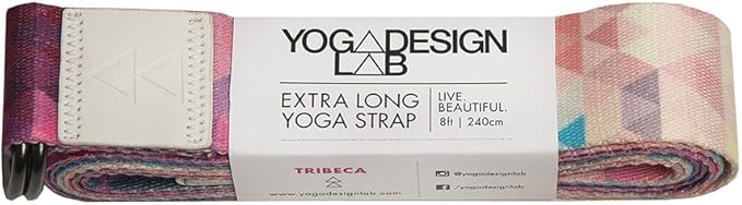 yogadesignlab YOGA DESIGN LAB | The Yoga Strap | Luxurious, Extra Long, Super Soft, Eco Printed | Studio Quality, Adjustable | Safely Stretch Further and Hold Longer | 8 ft Long