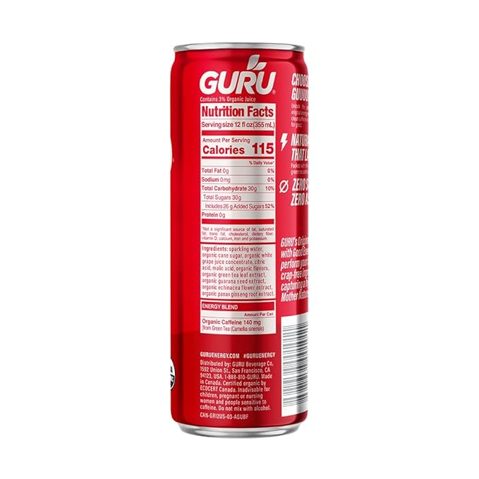 Guru Energy Drink Organic Energy Drink - 12 ounces