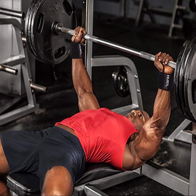 Hustle Athletics Wrist Wraps for Weightlifting – Max Wrist Support for Safe & Heavy Lifts, USPA Approved 18" & 12" Lengths, Thumb Loop Gym Straps for Powerlifting & Weight Lifting for Men and Women