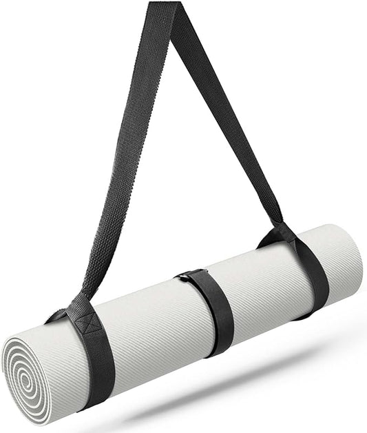 MRZZATA Yoga Mat Carrier Strap Long - Adjustable Thick and Wide Strap for Carrying Mat or Stretching, Black