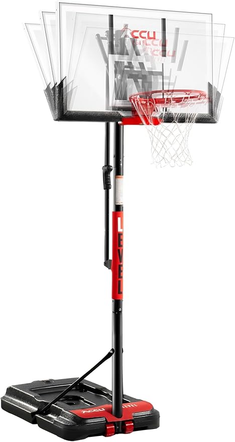 Basketball Hoop 4.7-10ft Adjustable Portable Basketball Goals System with 44-48 Inch Patented Angle Adjustable Backboard, for Kids Youth and Adults Outdoor Indoor Use