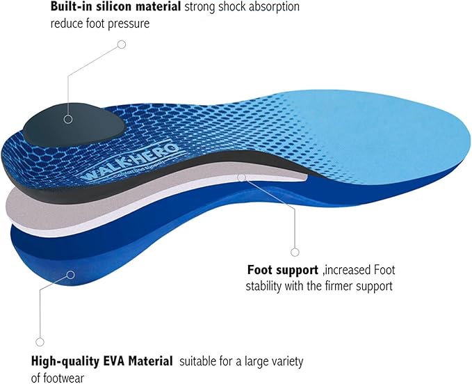 Plantar Fasciitis Feet Insoles Arch Supports Orthotics Inserts Relieve Flat Feet, High Arch (Mens 16-16 1/2)