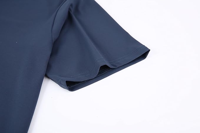 Alex Vando Mens Golf Shirt Moisture Wicking Quick-Dry Solid Short Sleeve Polo Shirts for Men