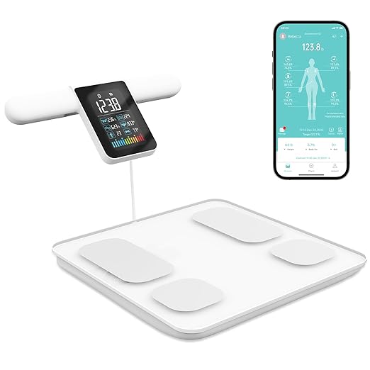 Lepulse Scales for Body Weight and Fat Percentage, 8 Electrode Large Display Smart Scale, Body Composition Monitor, Digital Bathroom Scale, Weight Scale with Muscle Bmi with Report