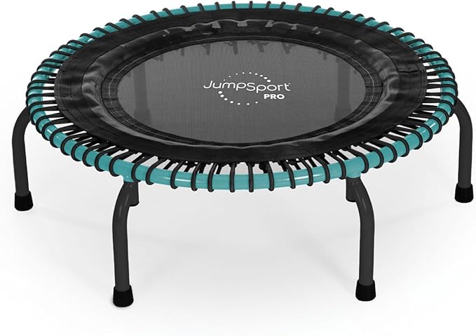 JumpSport 350 PRO Indoor Heavy Duty Fitness Trampoline, 39-inch | 36 Premium EnduroLast 4 Elastic Cords | Customized Bounce with 7 Settings | 300 lb Wt. Rating | 60-Day Free Trial to 350+ Videos
